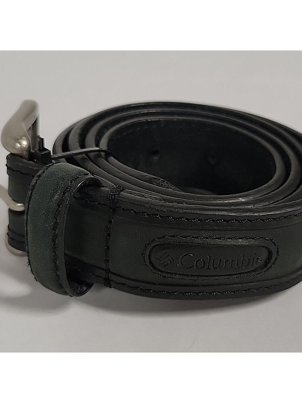 Columbia Men's Leather Dress/Casual Black 2-Tone Belt, Size 36"